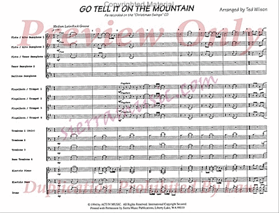Go, Tell It on The Mountain Jazz Ensemble scores gallery preview page 2