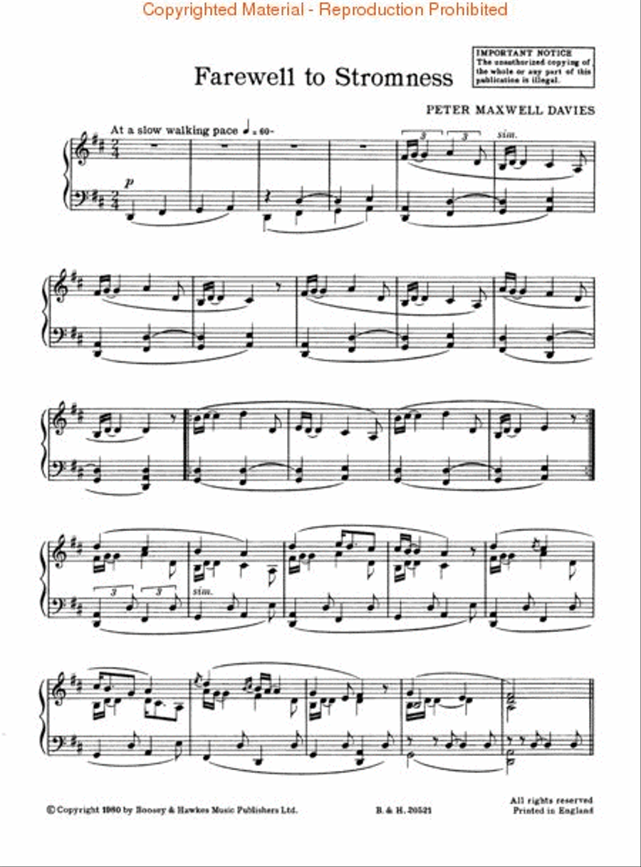 Farewell to Stromness and Yesnaby Ground Piano Solo scores gallery preview page 2