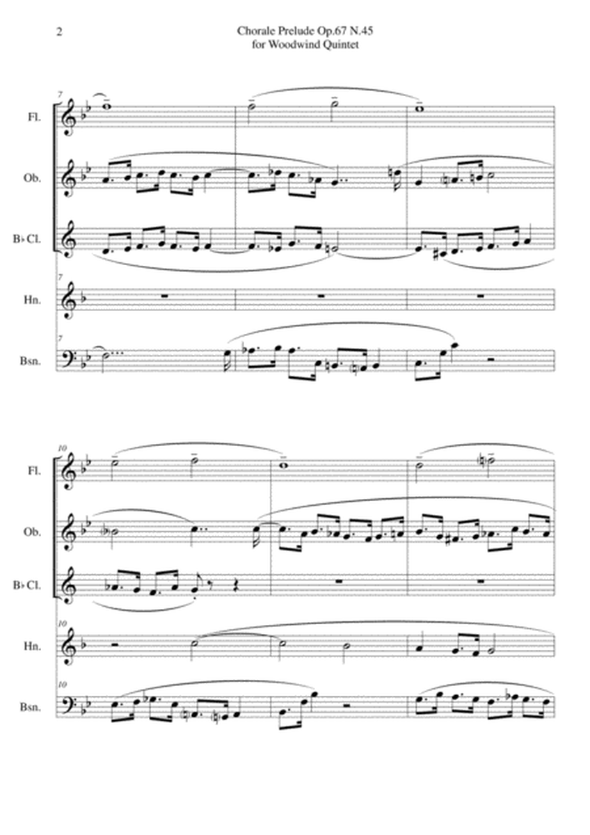 Chorale Prelude Op.67 N.45 for Woodwind Quintet image number null