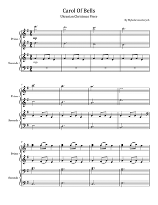 Carol Of The Bells - Ukranian Christmas Piece - for Piano four hands
