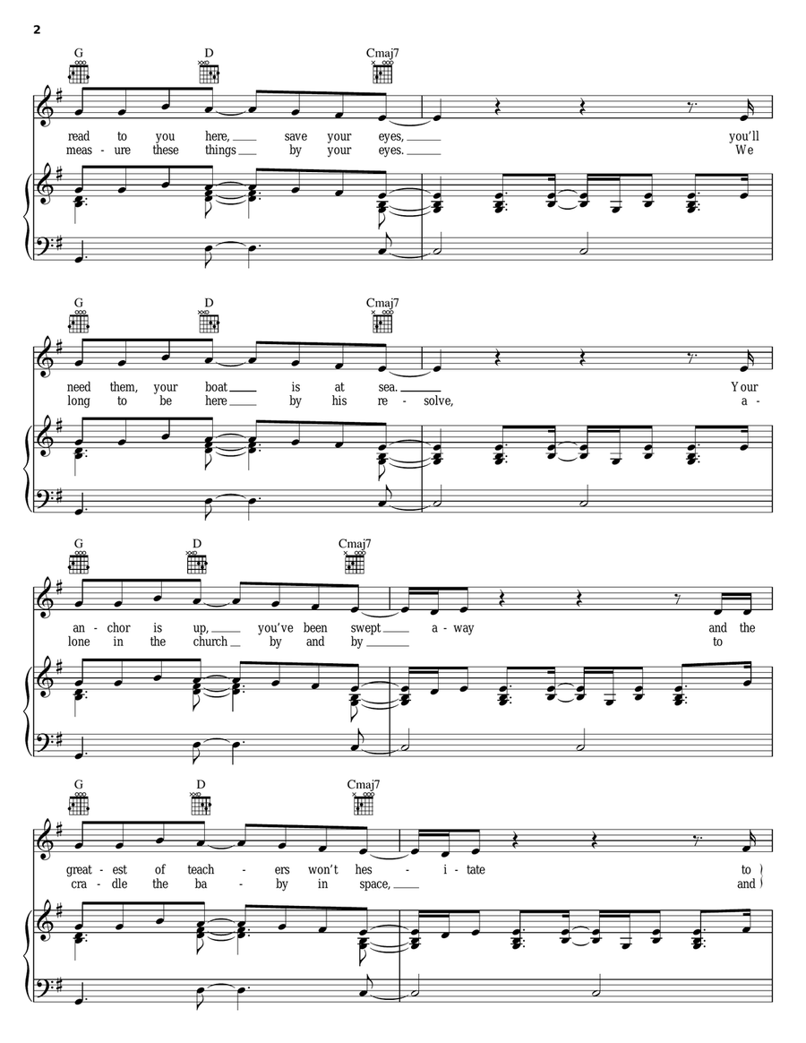 I Alone I Alone Piano, Vocal, Guitar scores gallery preview page 2