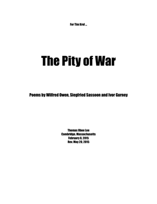 The Pity of War (2015) for baritone and piano