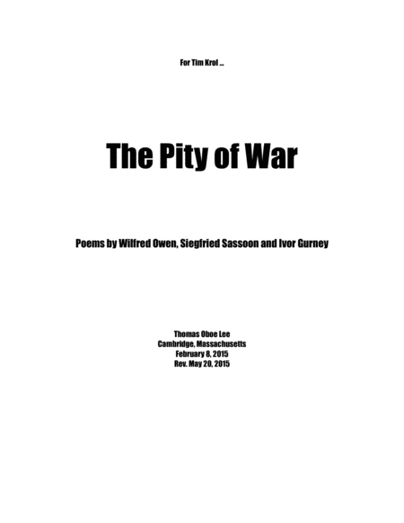 The Pity of War (2015) for baritone and piano image number null