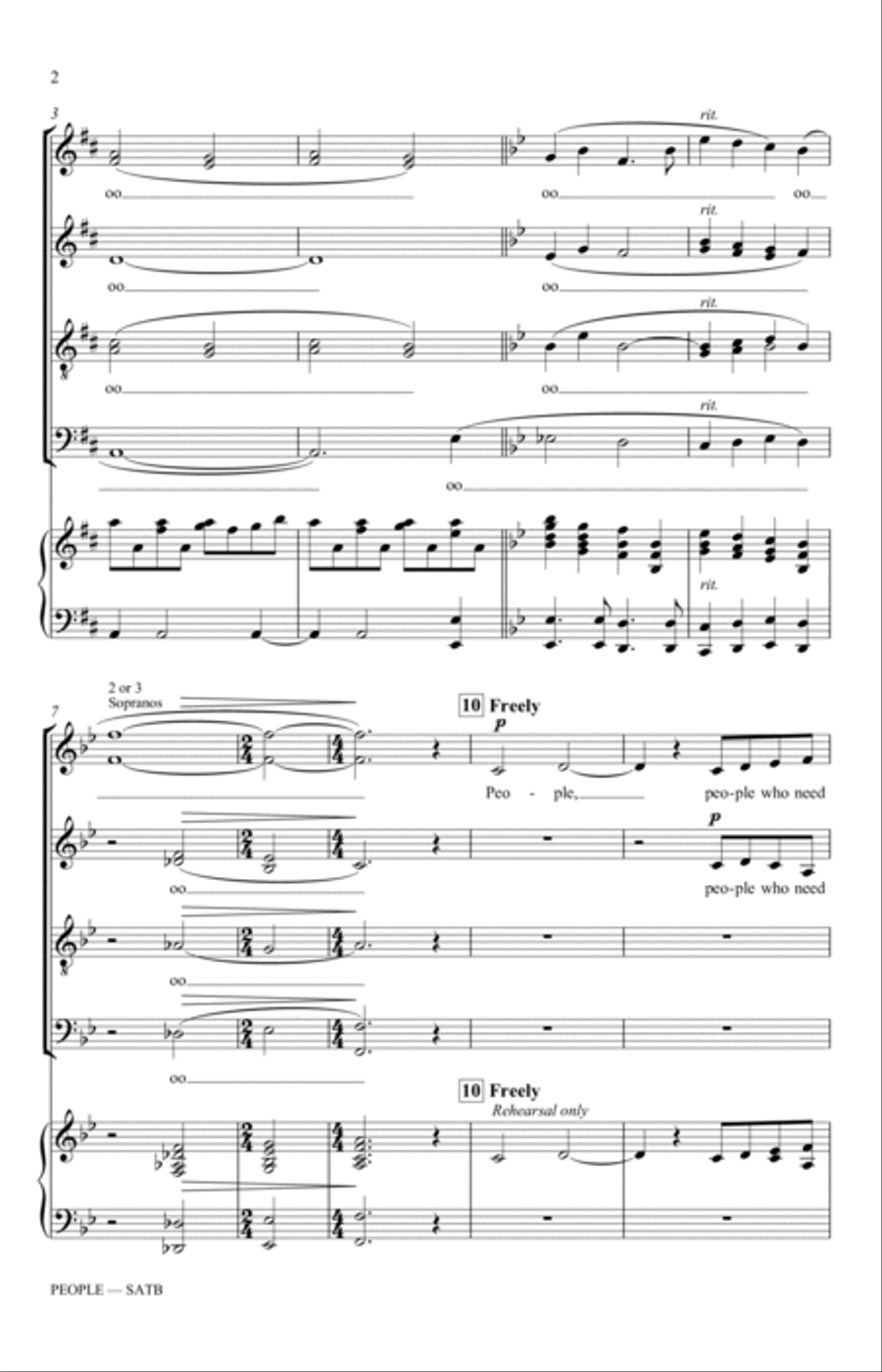 People (from Funny Girl) (arr. Mac Huff) 4-Part scores gallery preview page 2