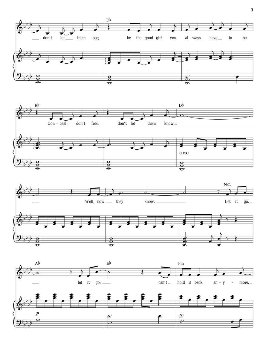 Let It Go Piano, Vocal scores gallery preview page 3