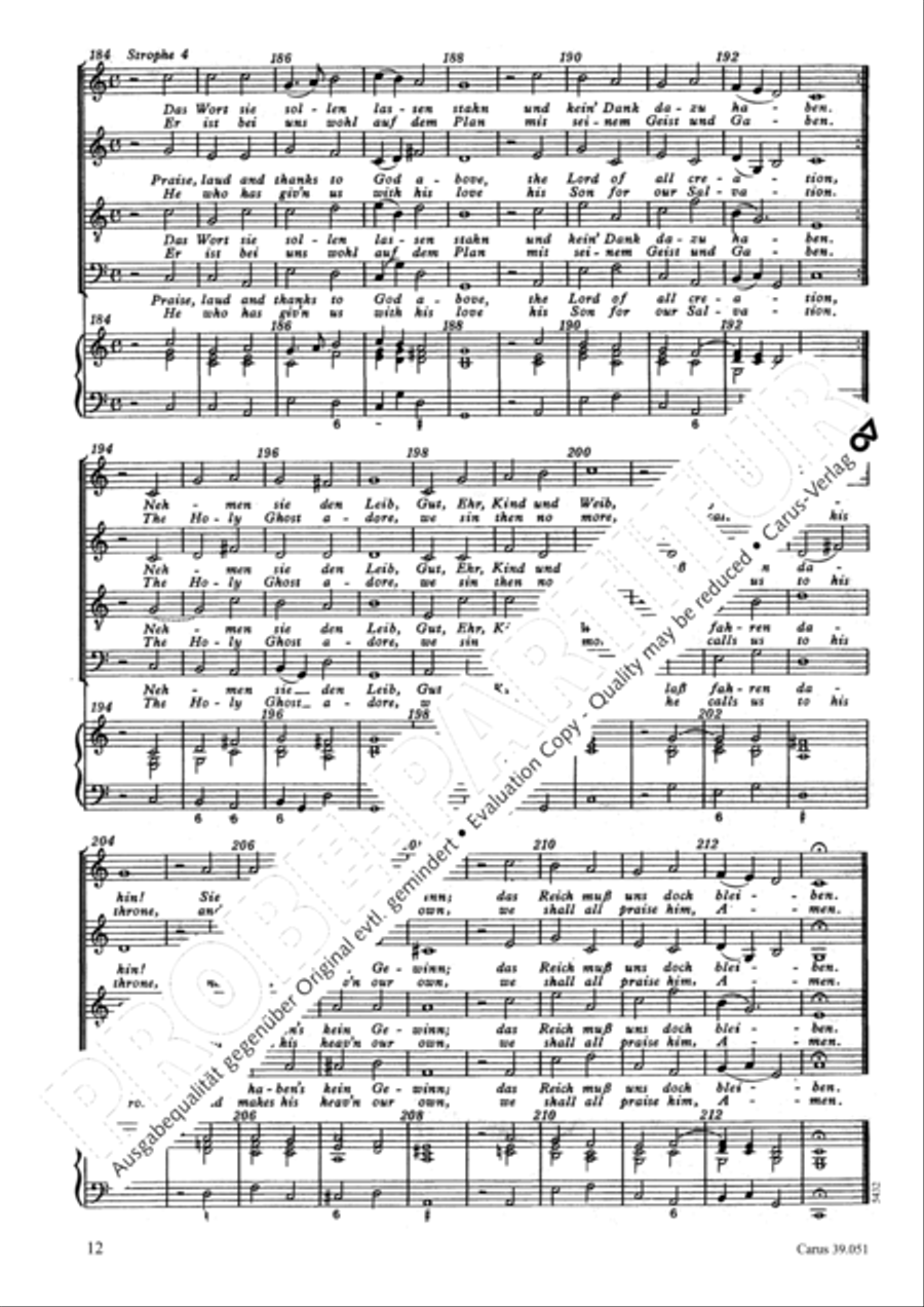 A mighty fortress is our God (Ein feste Burg ist unser Gott) 4-Part scores gallery preview page 13