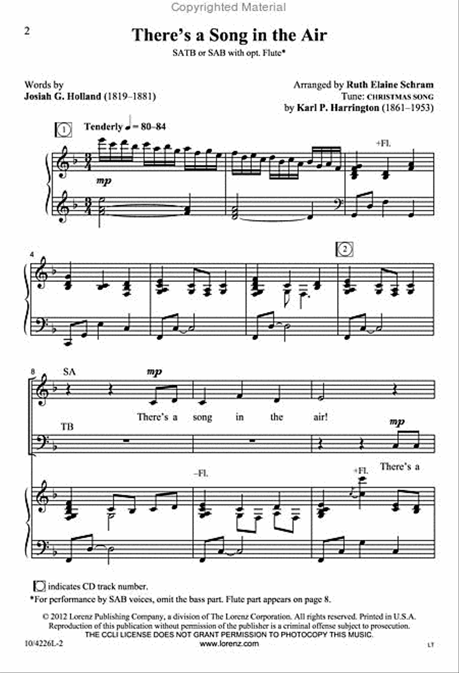 There's a Song in the Air 4-Part scores gallery preview page 2