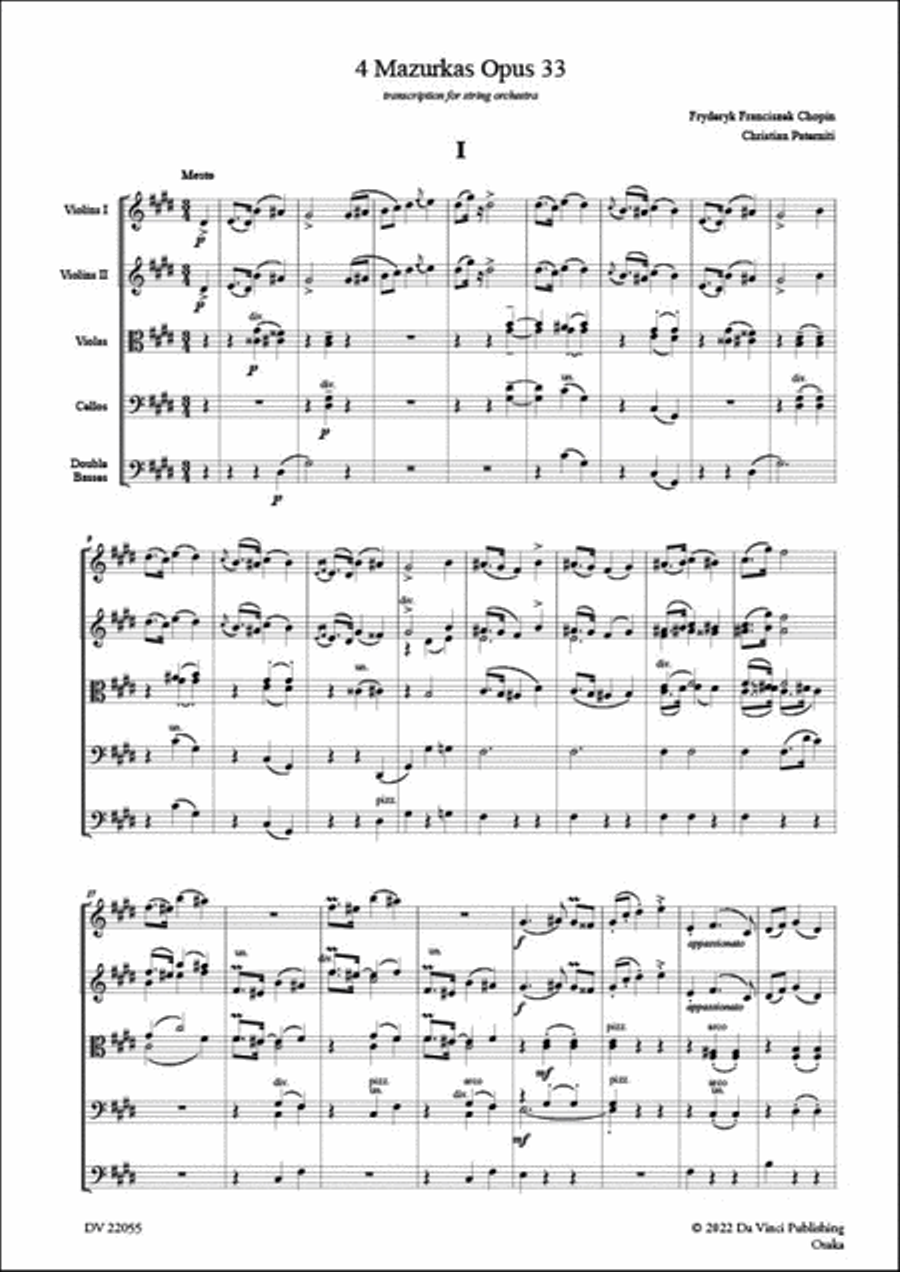 Four Mazurkas Op. 33 String Orchestra scores gallery preview page 2