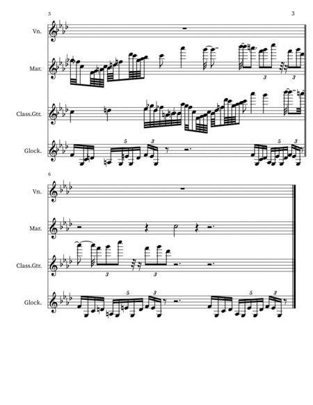 Ambrosia 53 for Violin, Marima, Guitar, Glockenspiel