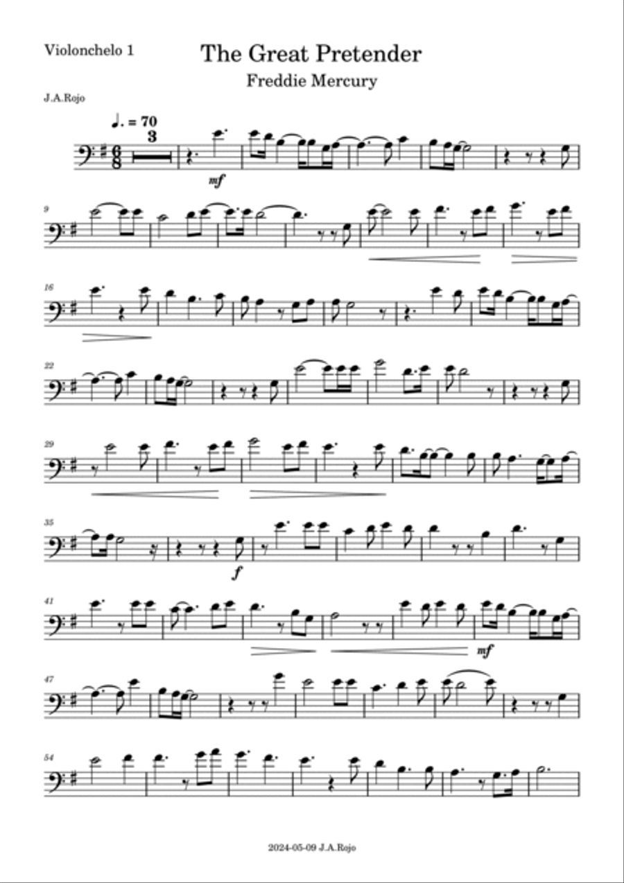 The Great Pretender String Quintet scores gallery preview page 6