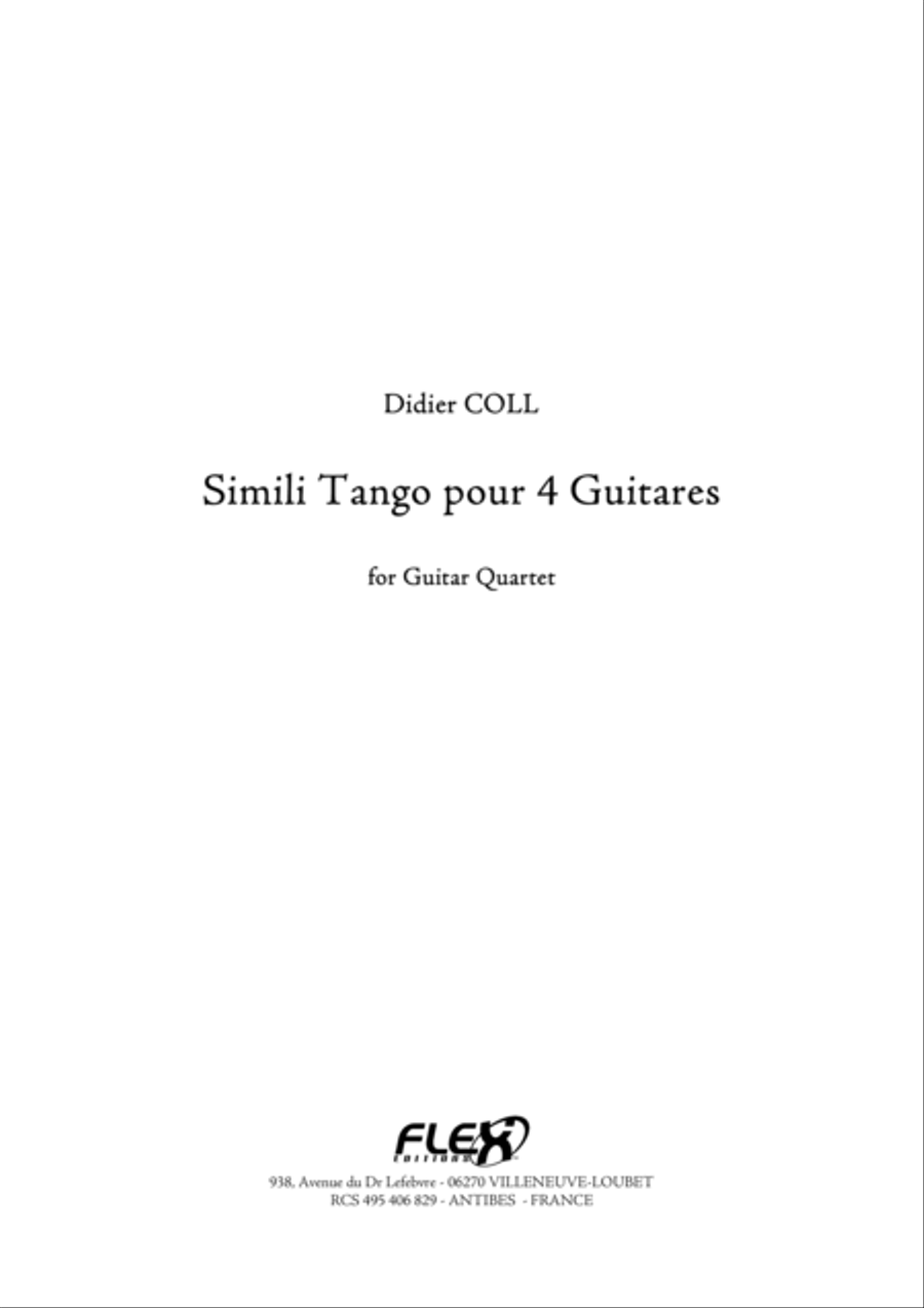 Simili Tango for 4 Guitars Guitar Ensemble scores gallery preview page 1