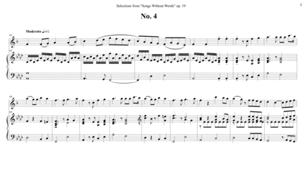 3 Selections from 'Songs Without Words" Op.19 nos. 1, 4&6 image number null