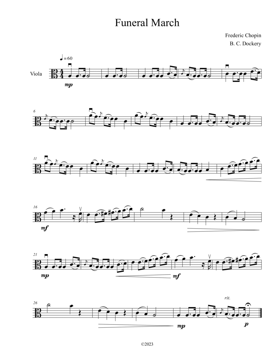 Funeral March (Viola Solo) Viola Solo scores gallery preview page 1