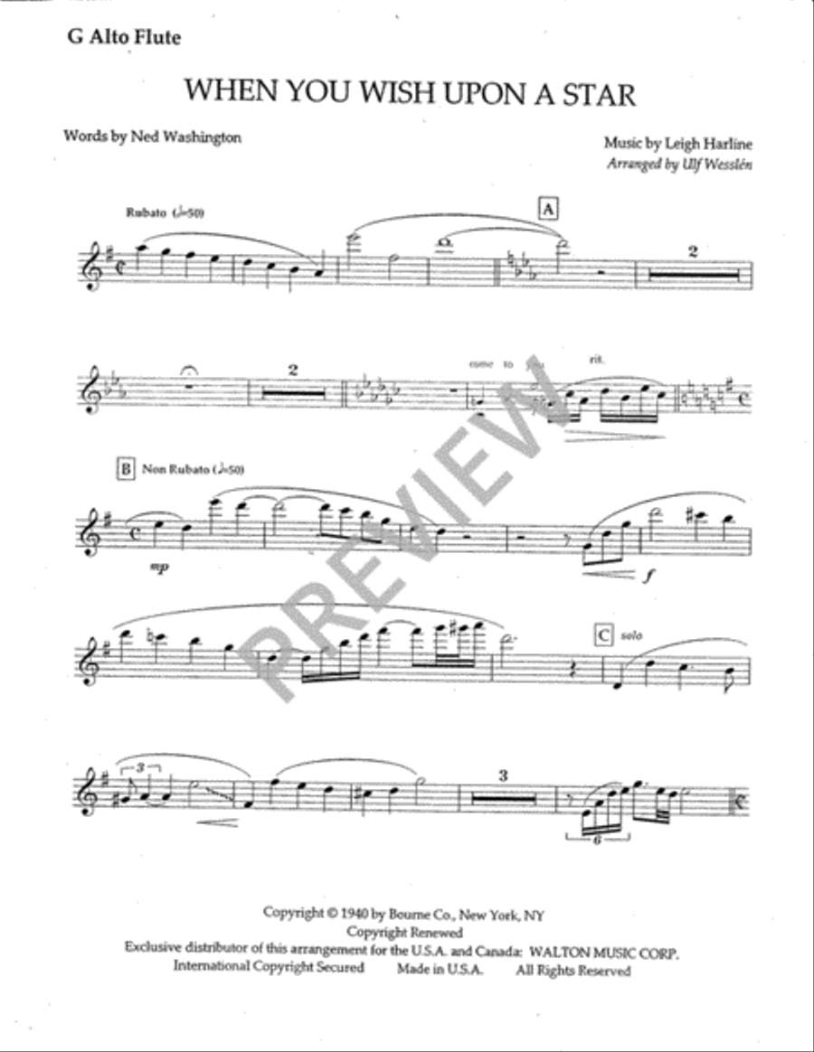 When You Wish Upon a Star (Instrumental Parts) Choir scores gallery preview page 2