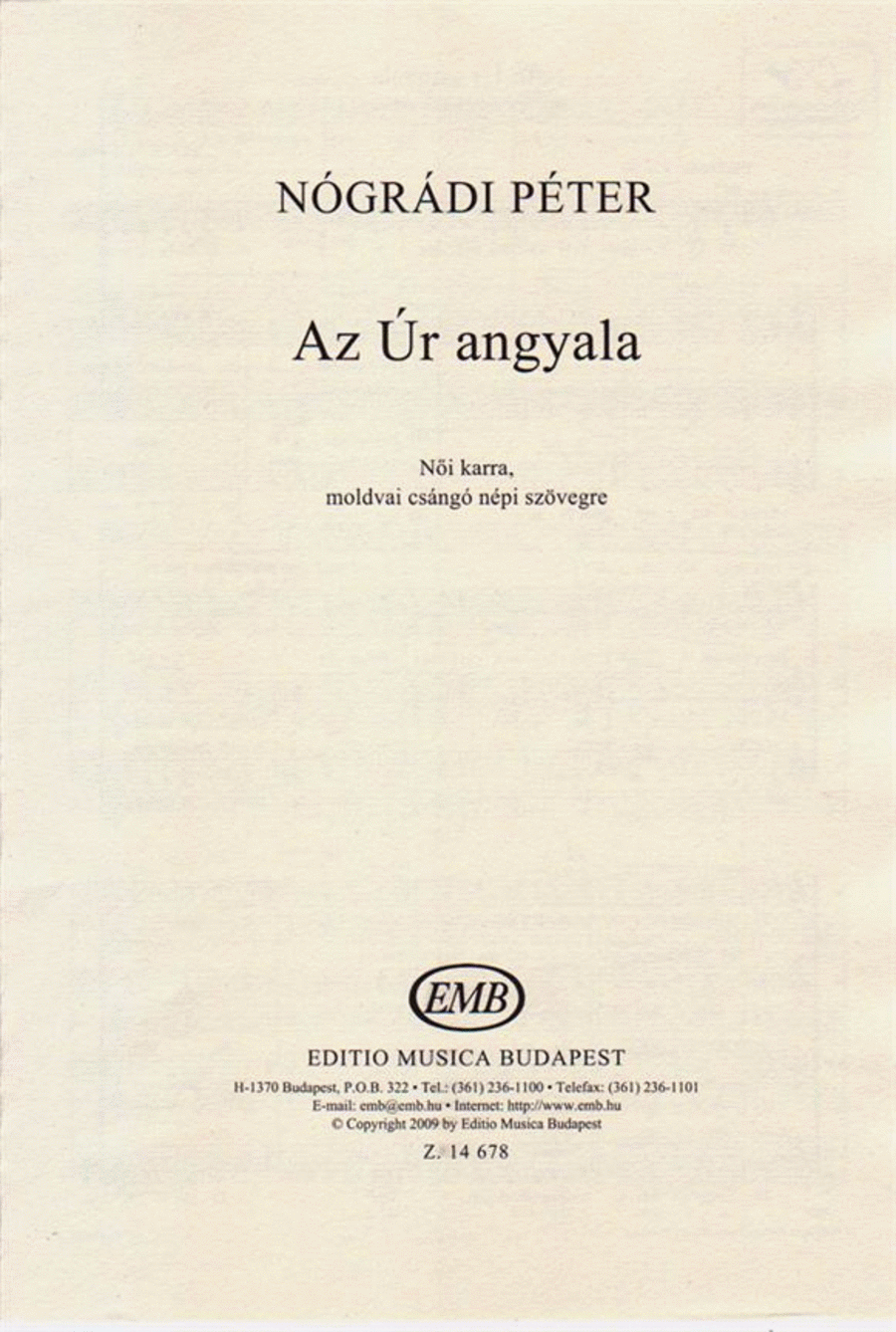 Az er angyala Voice scores gallery preview page 1