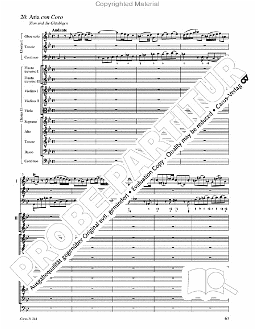 St. Matthew Passion (Matthaus-Passion) 4-Part scores gallery preview page 65