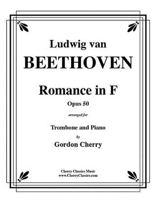 Book cover for Romance No. 2 in F Opus 50 for Trombone & Piano