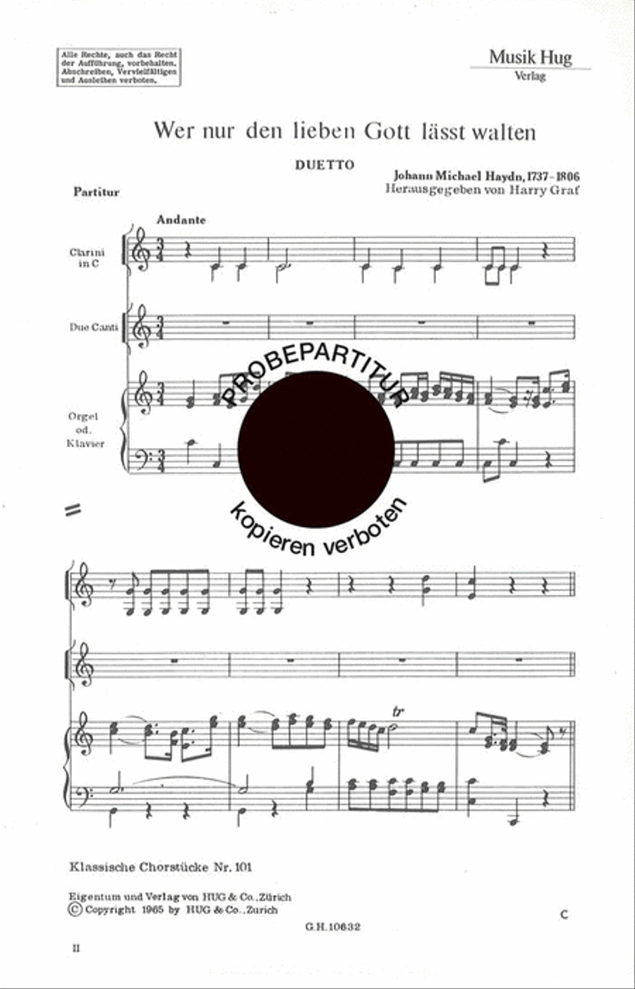 Wer nur den lieben Gott lasst walten Choir scores gallery preview page 1