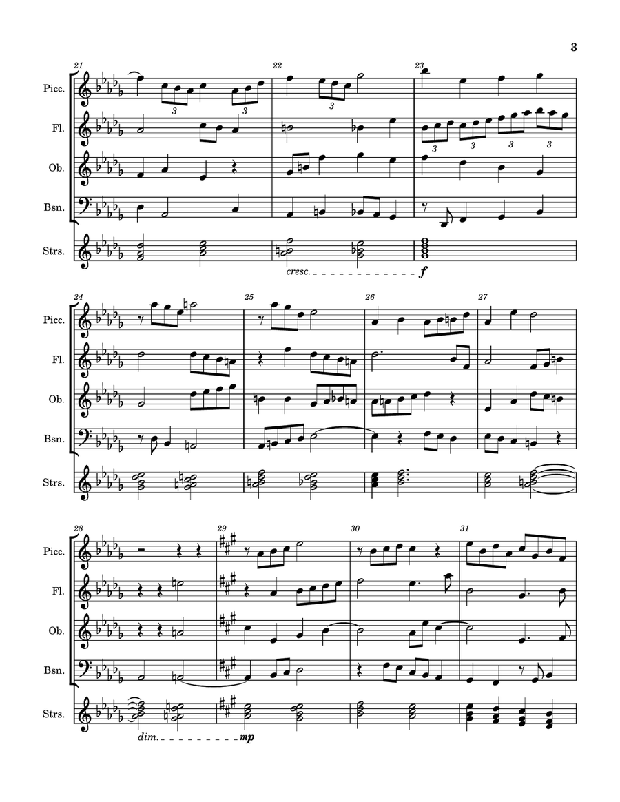 Evening Song for Woodwinds and Strings Woodwind Ensemble scores gallery preview page 3