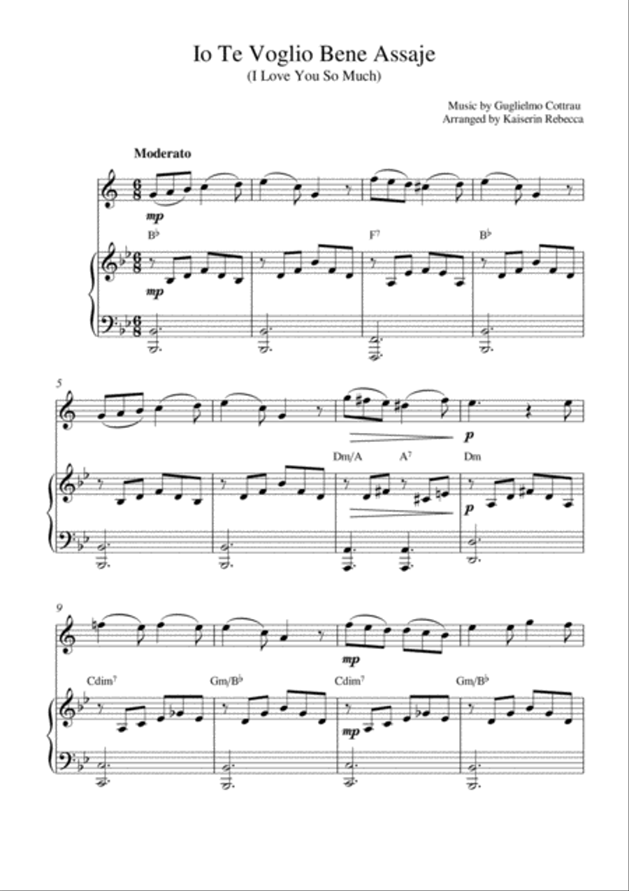 Io Te Voglio Bene Assaje (I Love You So Much) Trumpet Solo scores gallery preview page 1