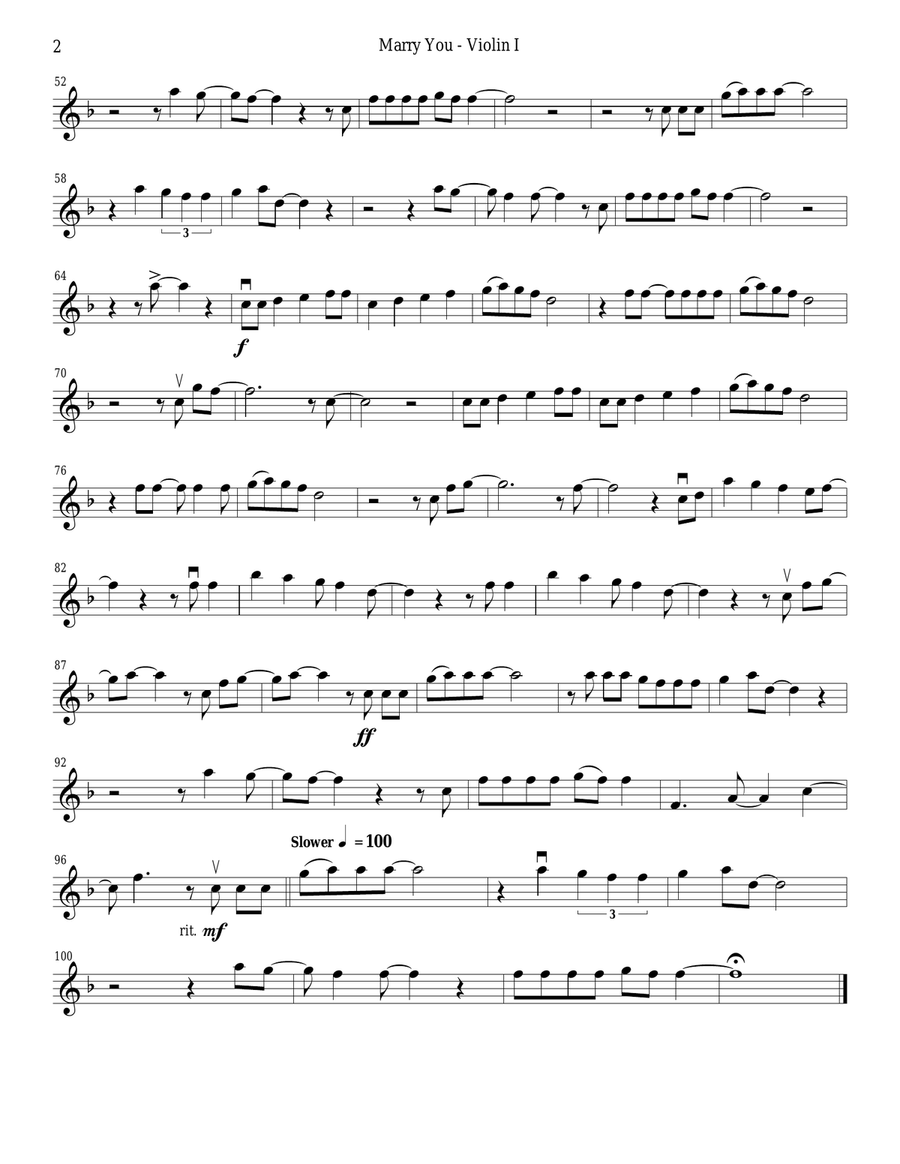 Marry You String Quartet scores gallery preview page 2