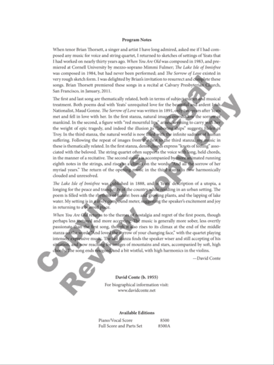 Yeats Songs Yeats Songs Cello scores gallery preview page 3