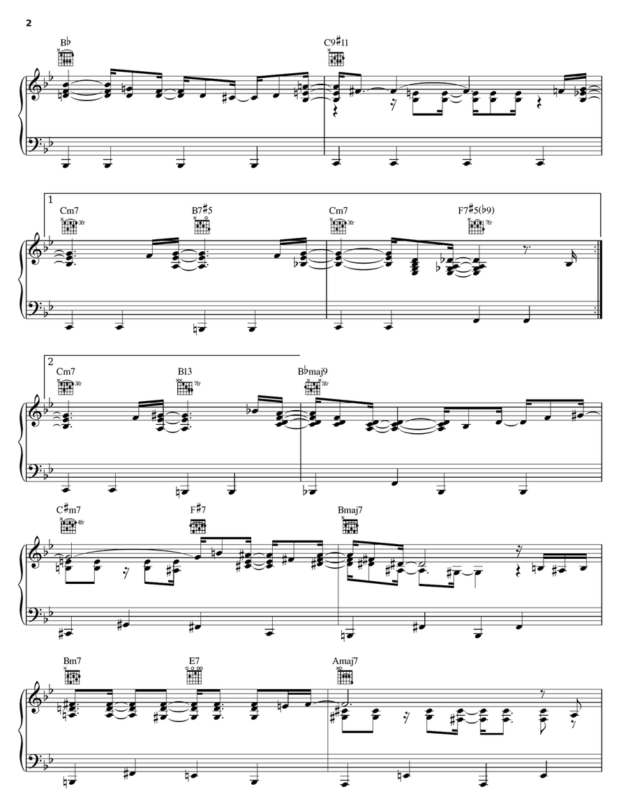 Soares Samba Piano, Vocal, Guitar scores gallery preview page 2