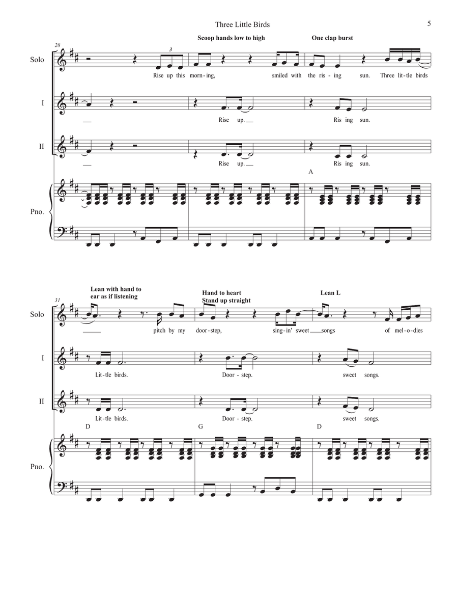 Three Little Birds SA scores gallery preview page 5