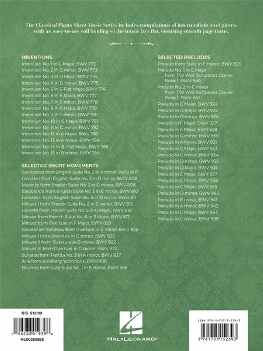 Intermediate J.S. Bach Favorites Piano Solo scores gallery preview page 8