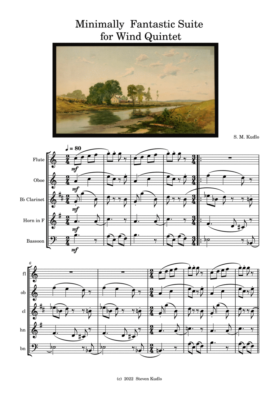 Minimally Fantastic Suite for Wind Quintet Woodwind Quintet scores gallery preview page 1