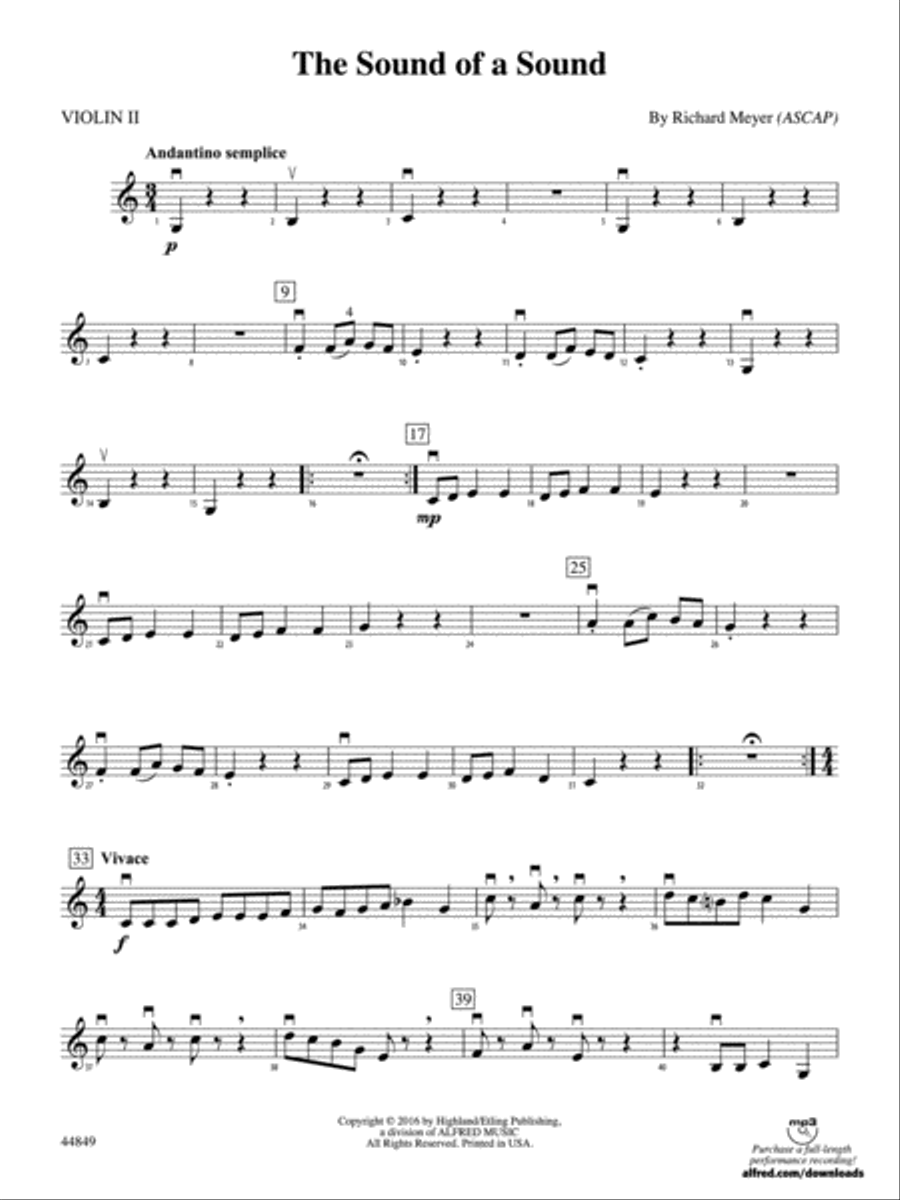 The Sound of a Sound: 2nd Violin String Orchestra scores gallery preview page 1