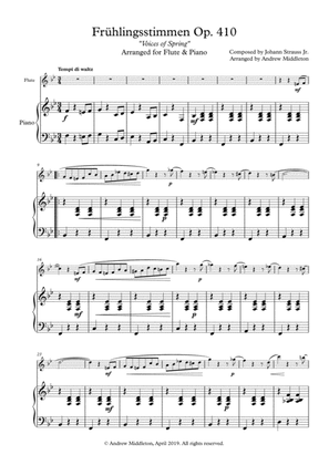 Voices of Spring arranged for Flute and Piano