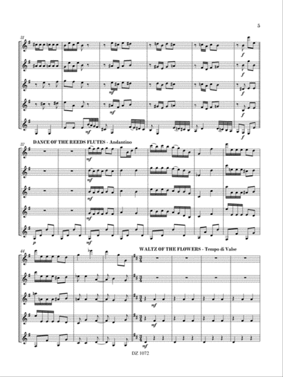 Instant Nutcracker Suite Guitar Ensemble scores gallery preview page 5