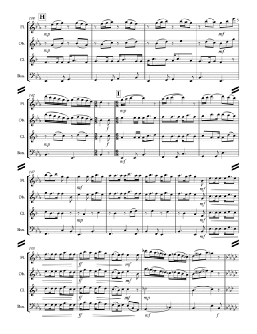 Irish Folksong Suite (for Woodwind Quartet) Woodwind Quartet scores gallery preview page 6