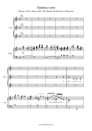 Anema E Core Three Part Female Harmony and Piano Part