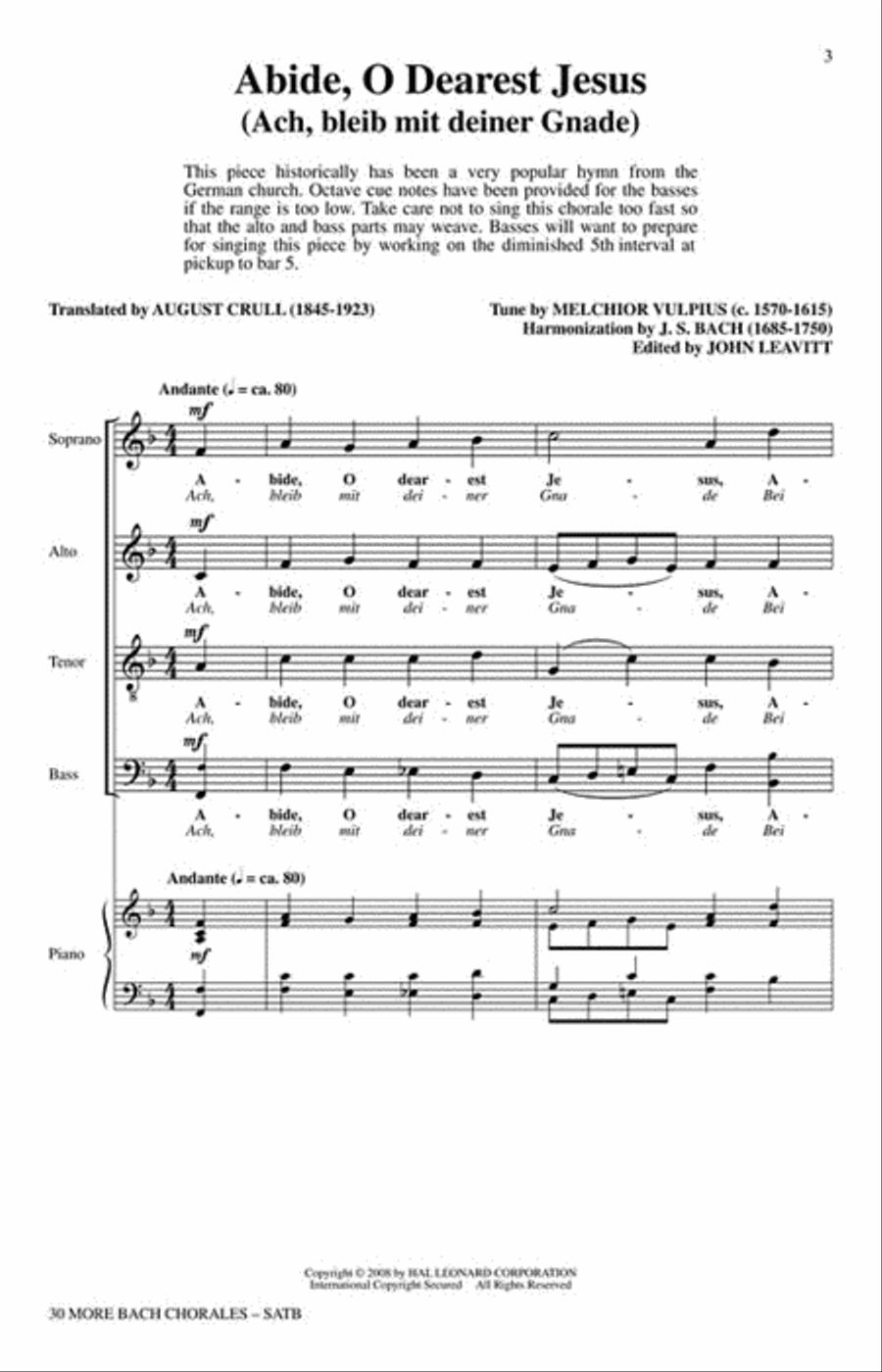 30 More Bach Chorales for Sight-Singing and Performance 4-Part scores gallery preview page 2