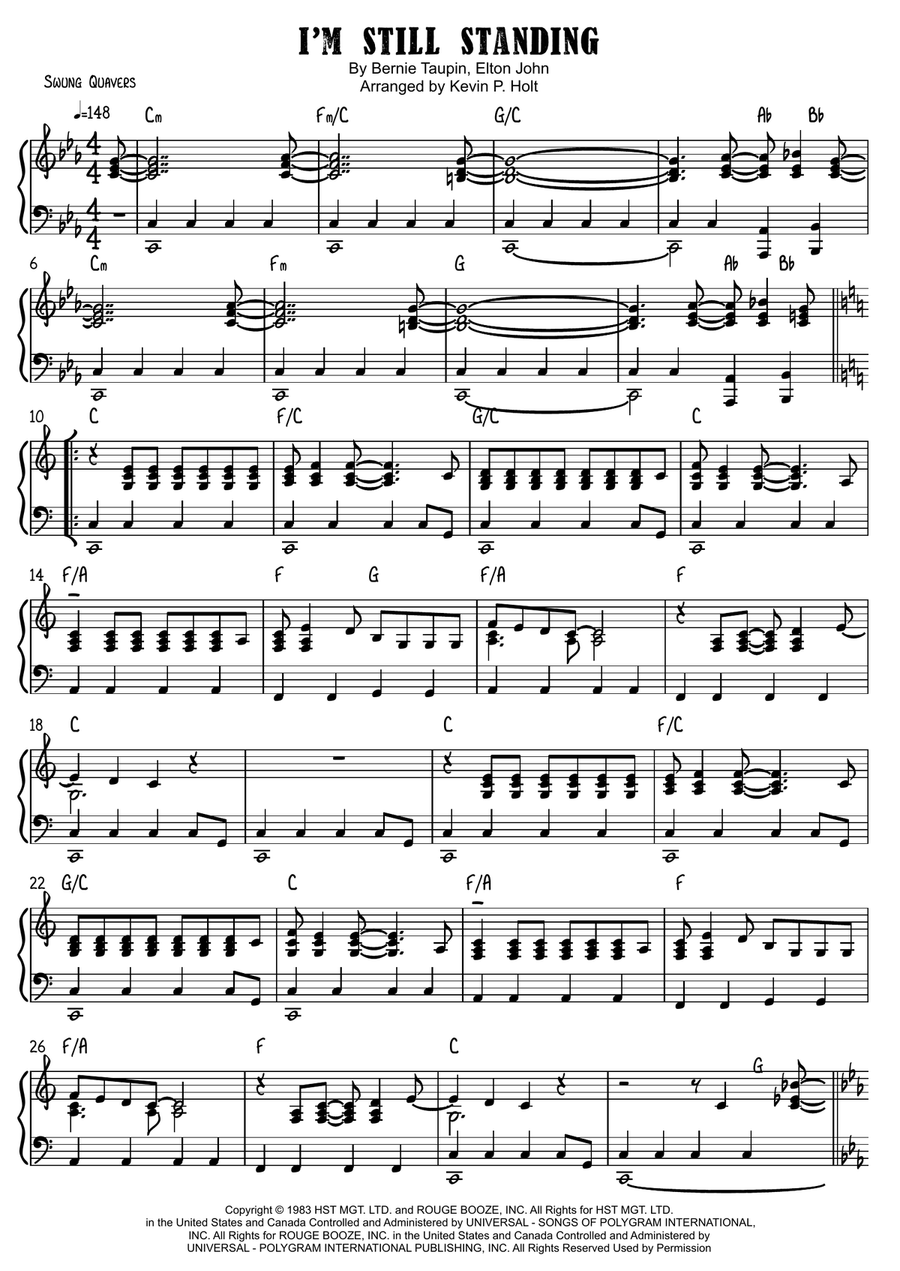 I'm Still Standing Piano Solo scores gallery preview page 1