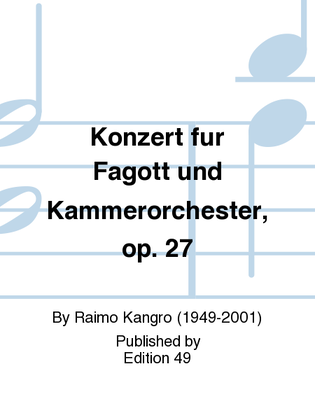 Konzert fur Fagott und Kammerorchester, op. 27