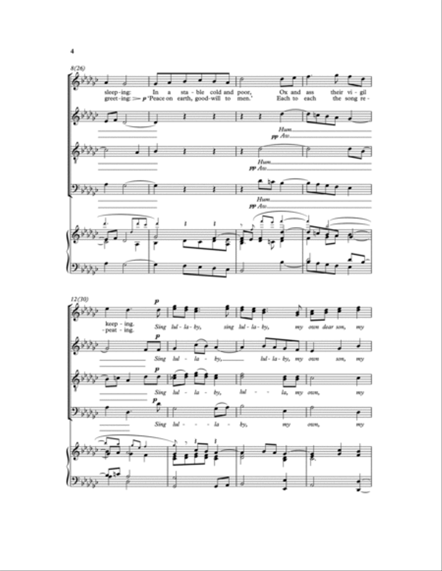 Mary's Lullaby 4-Part scores gallery preview page 4