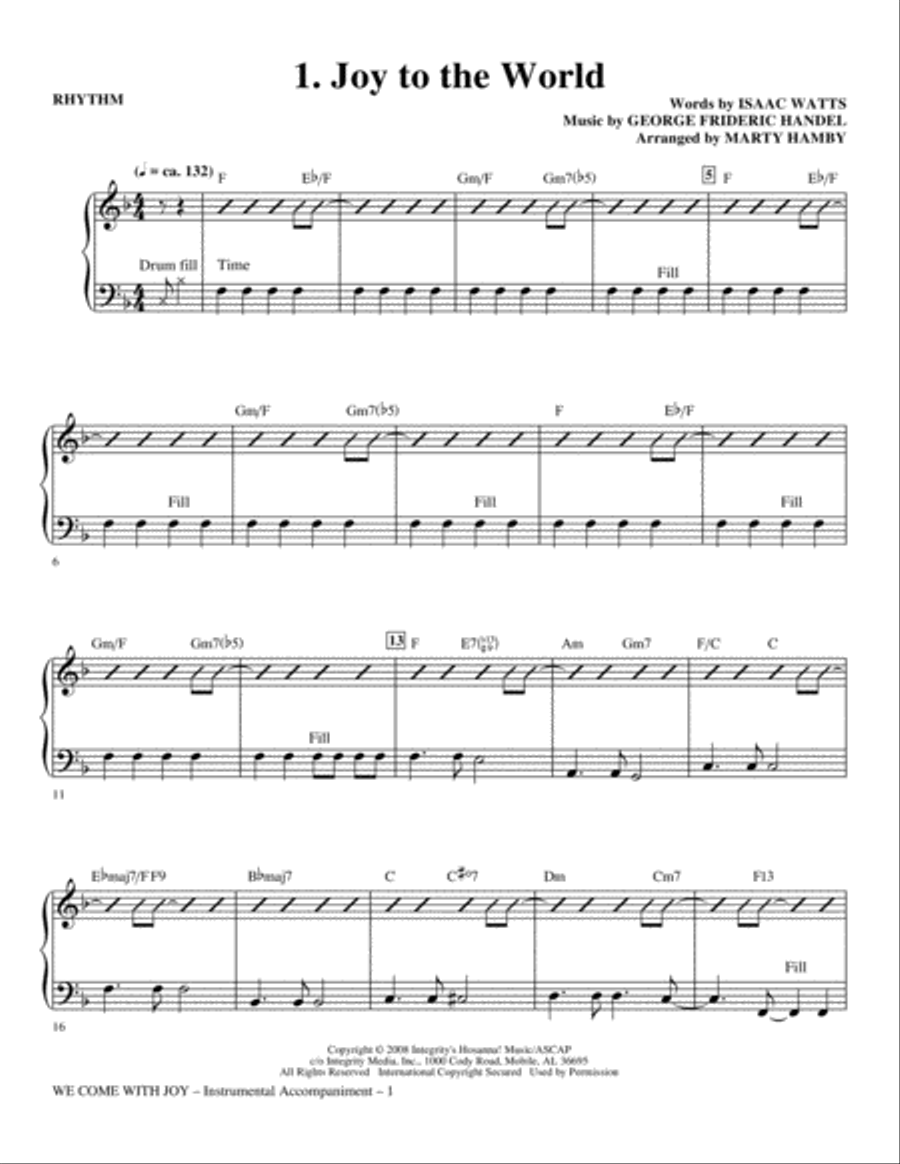 We Come With Joy Orchestration - Rhythm Choir scores gallery preview page 1
