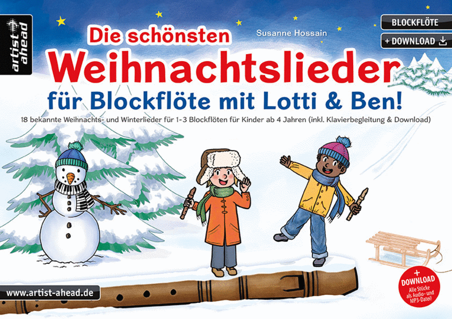 Die schönsten Weihnachtslieder für Blockflöte mit Lotti & Ben! Recorder scores gallery preview page 1