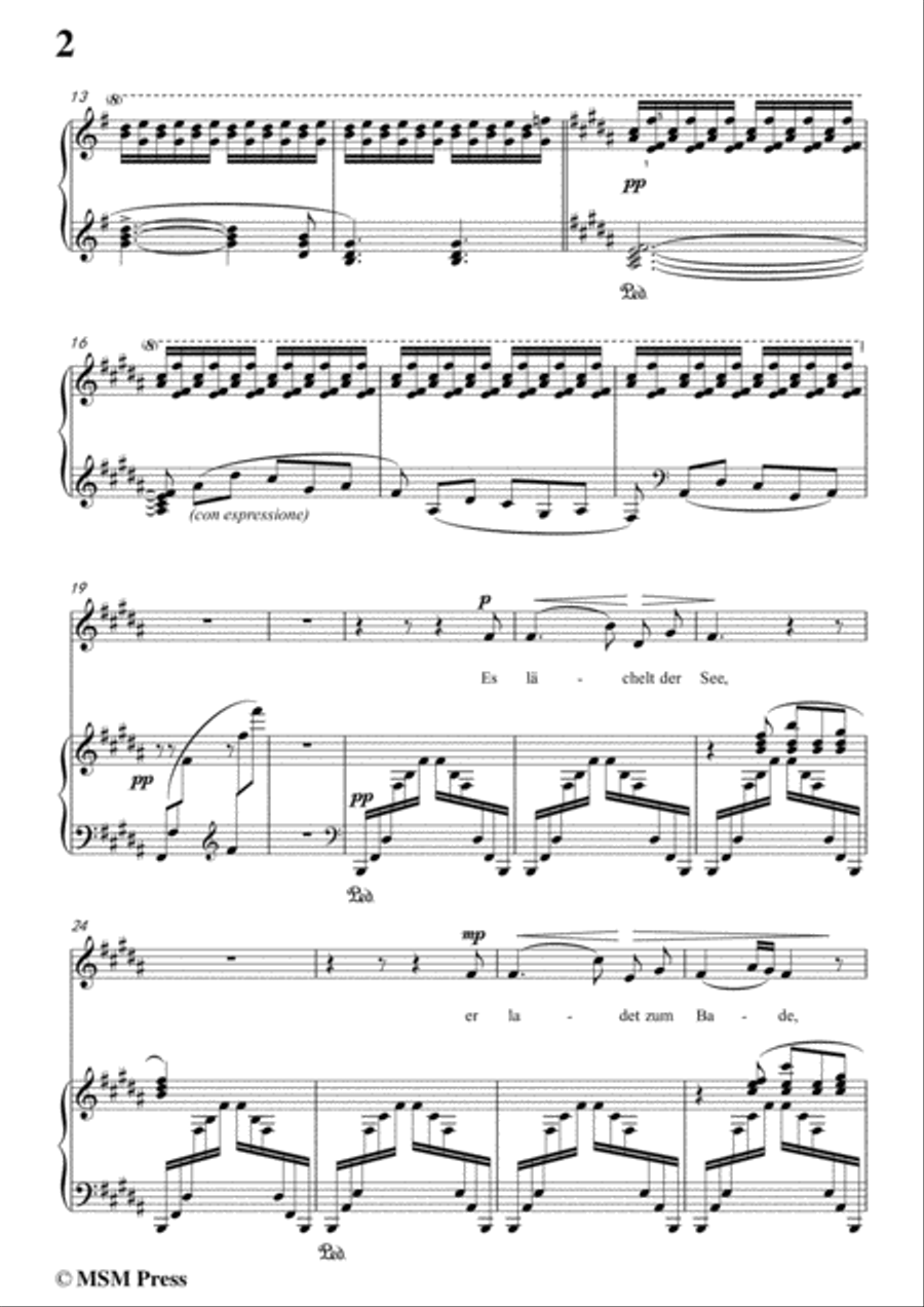Liszt-Der fischerknabe in B Major,for Voice and Piano Voice Solo scores gallery preview page 4