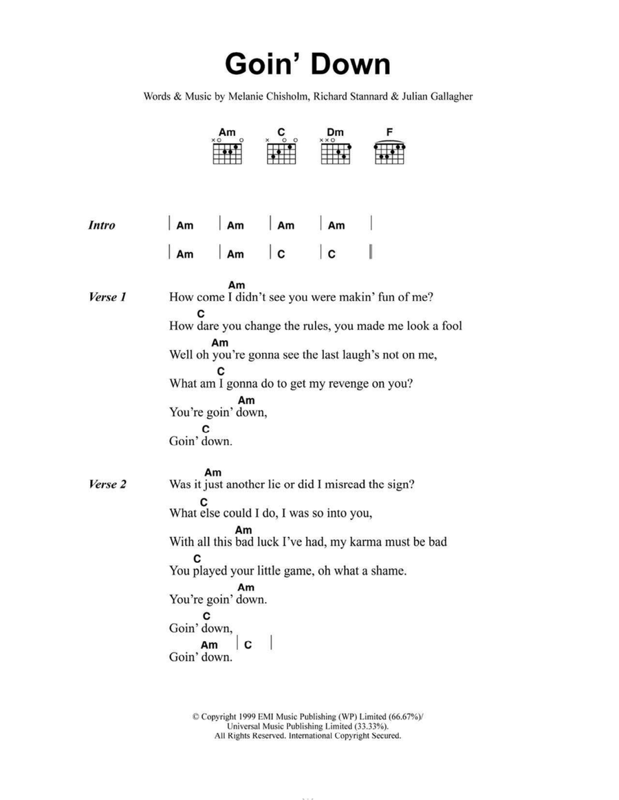 Goin' Down Acoustic Guitar scores gallery preview page 1