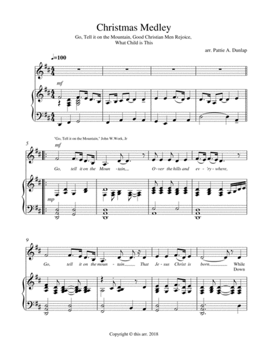 Christmas Medley for Voice and Piano image number null