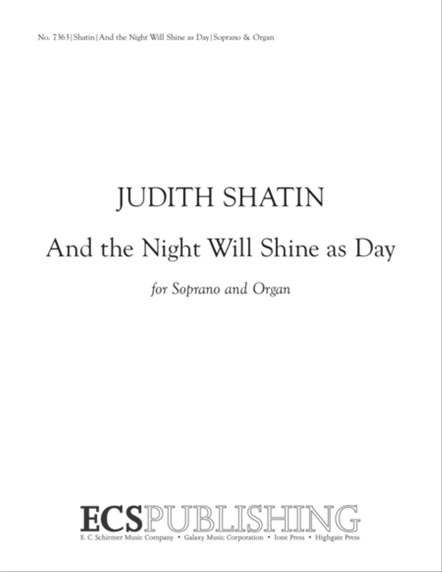 And the Night Will Shine as Day Soprano Voice scores gallery preview page 1