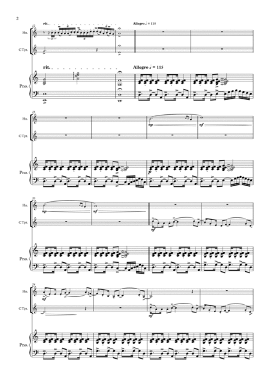 NORDESTRIO for French Horn, Trumpet and Piano Brass Duet scores gallery preview page 6