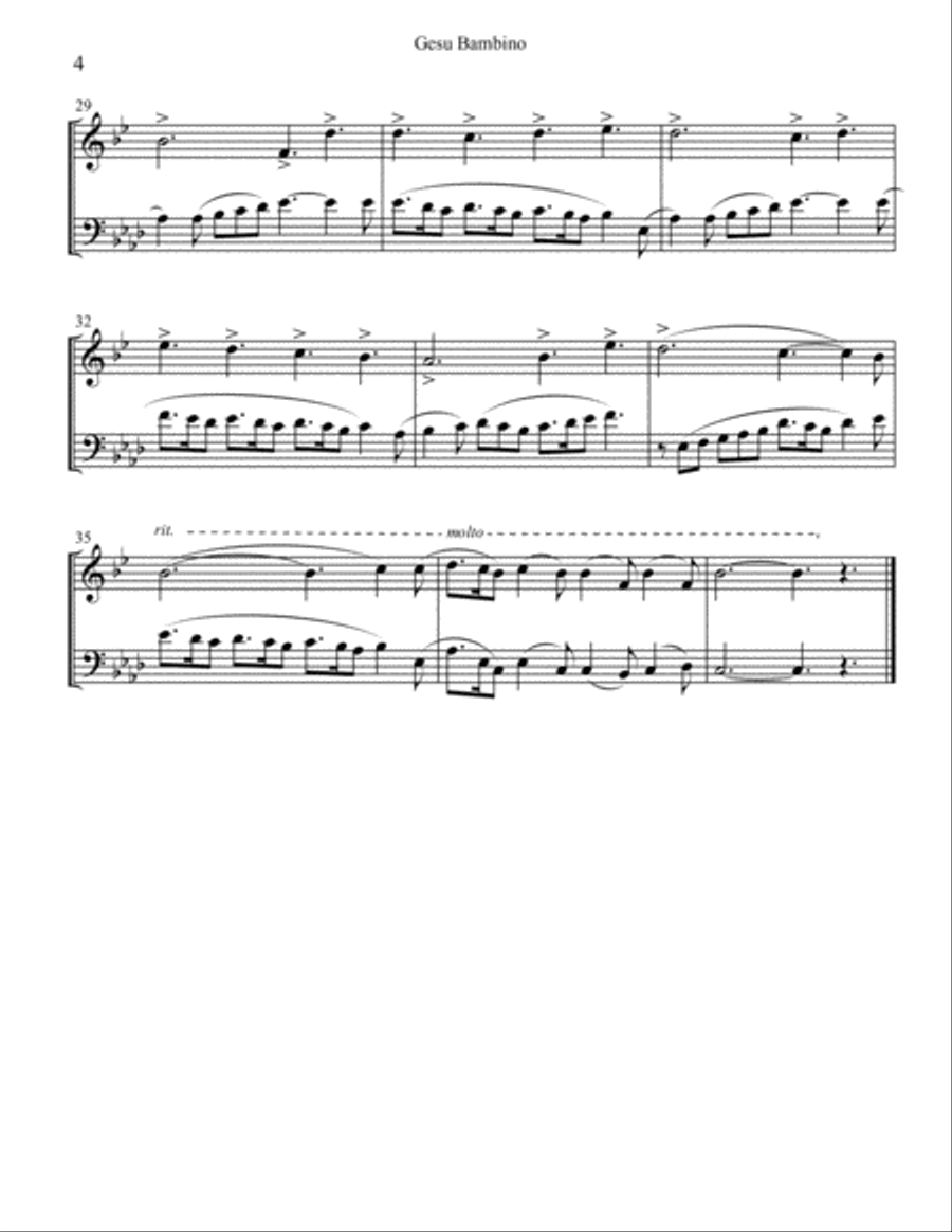 Gesu Bambino - Mixed Brass Duo Brass Duet scores gallery preview page 4