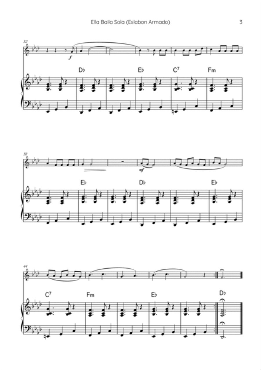Ella Baila Sola C Trumpet scores gallery preview page 3
