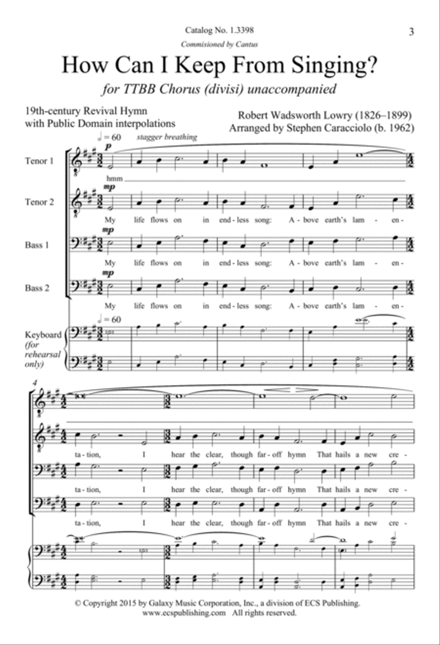 How Can I Keep From Singing? TTBB scores gallery preview page 2