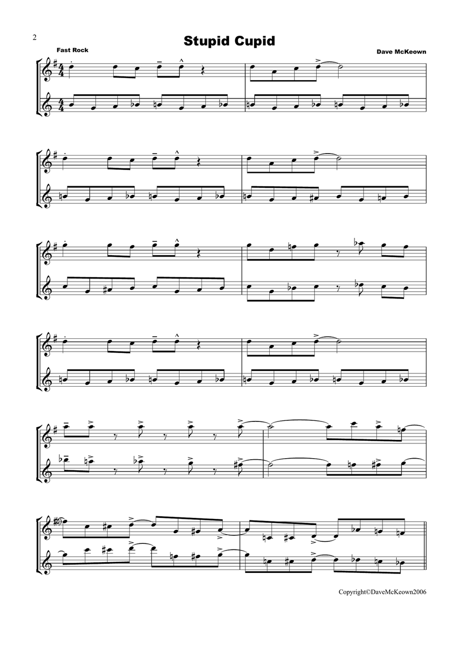10 Blues Duets for Alto and Tenor Saxophone Woodwind Duet scores gallery preview page 2